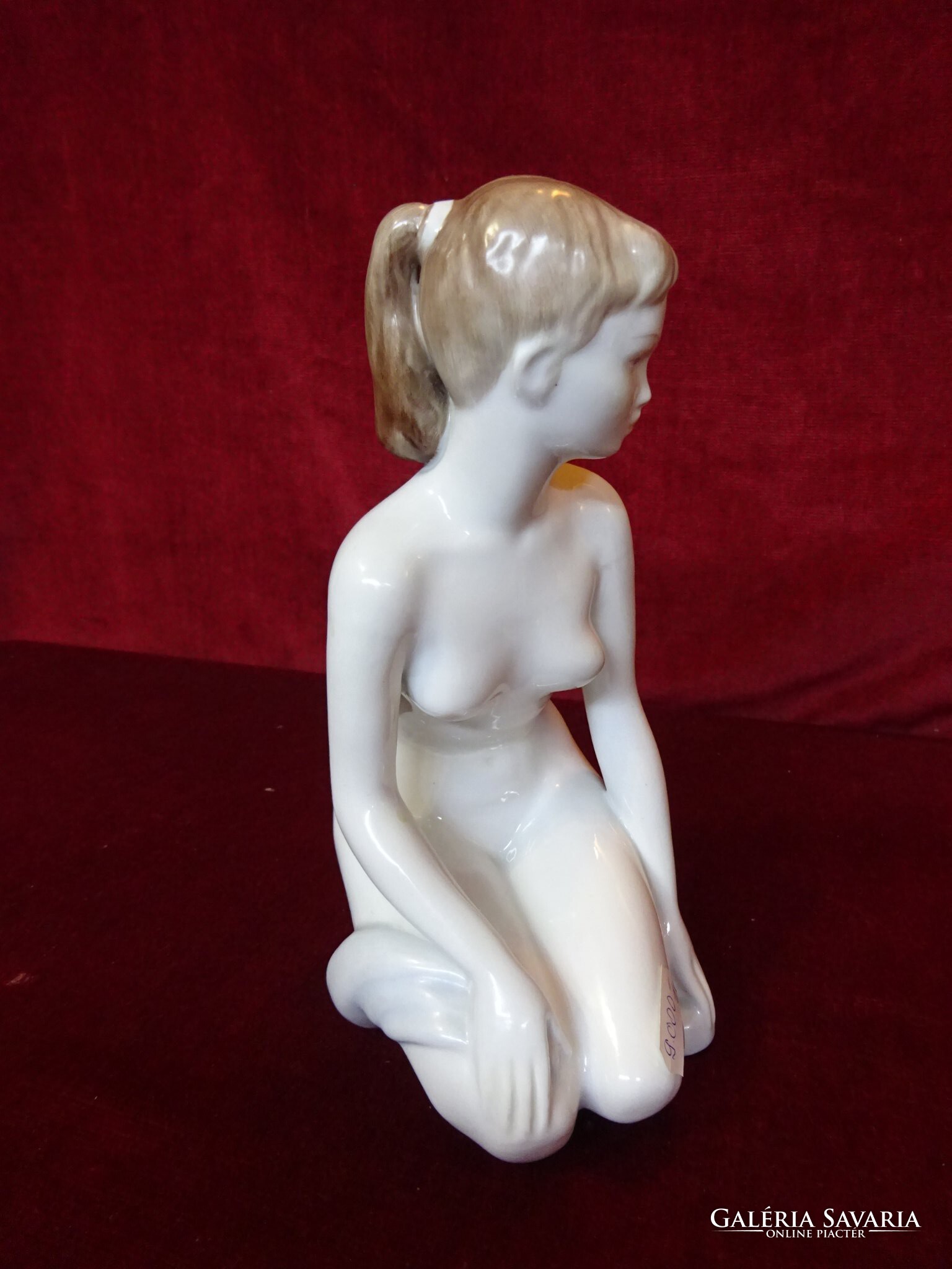 Aquincum Porcelain Nude Figural Sculpture Kneeling Woman He Has