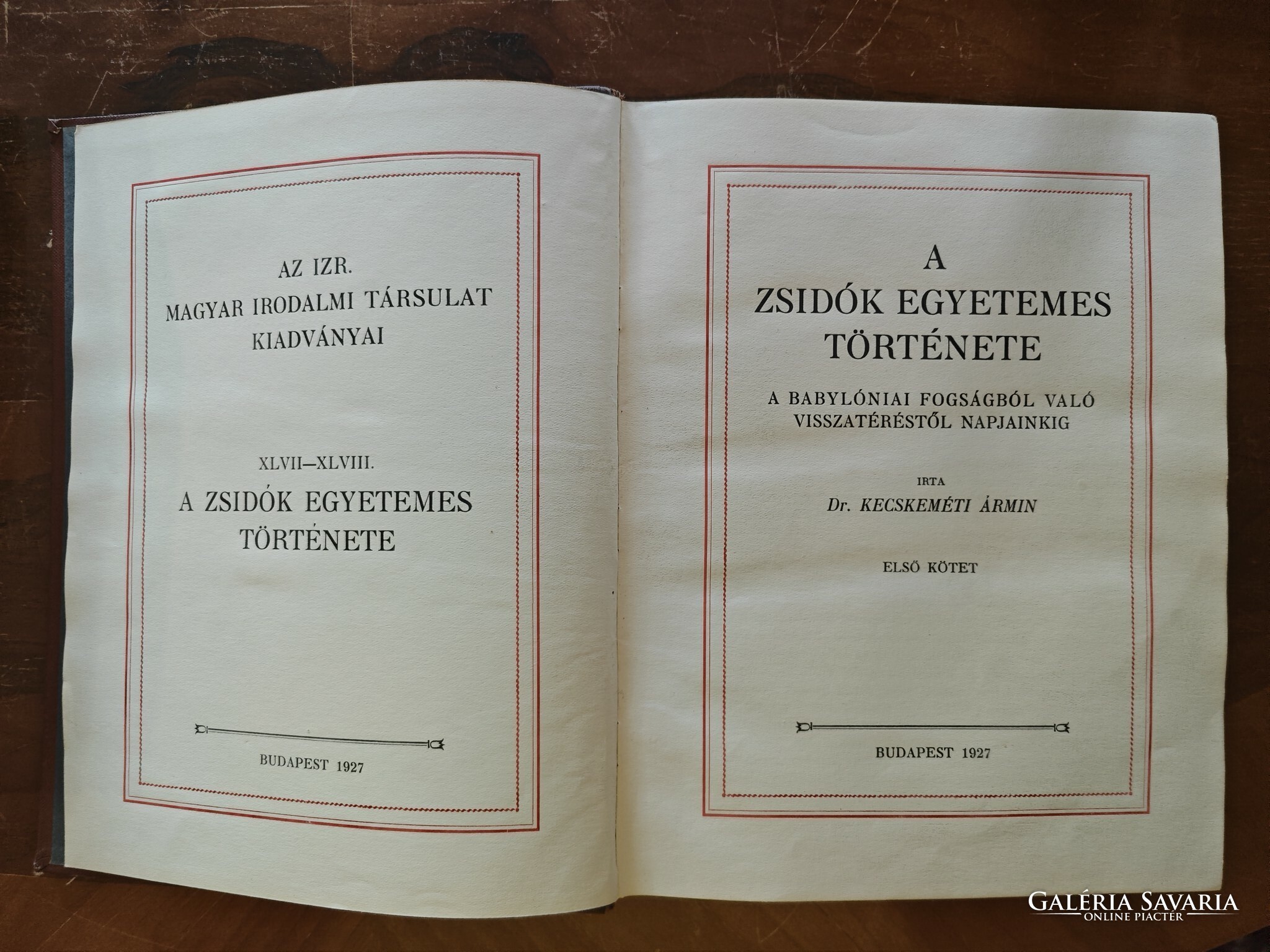 Kecskeméti Ármin Zsidók egyetemes története 1 2 kötet Könyv