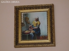Vermeer Tejöntő lány /Németalföldi másolat/ 38x35 cm