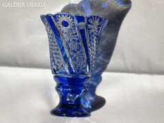 Kék ólomkristály bieder váza