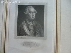 II. József császár, ritka acél metszett 1833