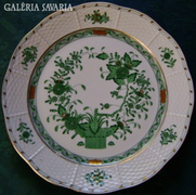 Indiai kosaras herendi lapos tányér 25,5 cm.