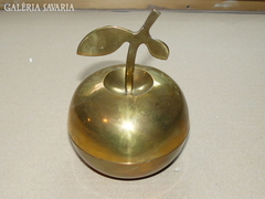 Sárgaréz tárolóedény alma forma 13 cm