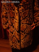 Régi leopárd tigris mintás szőrme bunda kabát