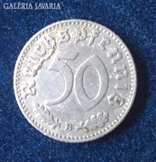 Német 50 Pfennig 1940-ből B verdejelű verdehibás
