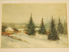 Z.Szalay Pál ,Téli táj akvarell