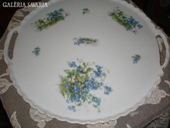 Óriási nefelejcses tál nehéz porcelán, ép,35x37 cm