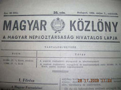 Magyar  Közlöny 1964.május.7. ára 80 fillér