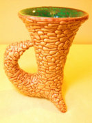 17,5x13,5cm Ritka Gorka Géza 3 lábú váza.