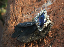 régi  köves marquise  ezüst gyűrű
