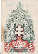Régi antik 1942 karácsony honvédek levlap képeslap