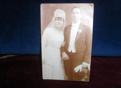 Antik esküvői fotó - képeslap méretű