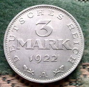 1922-es 3 Reichs Mark