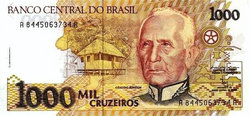 Brazília 1000 cruzeiros 1991 Unc