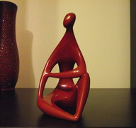 Zsolnay art deco piros eozin figura (by Török J.)