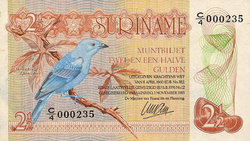 Suriname 2 1/2  gulden 1985 Unc