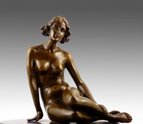 Ferdinand Preiss (1882-1943) Női akt bronzszobor
