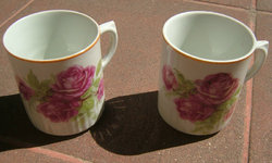 Antik csodaszép zsolnay virágmintás pohár pár