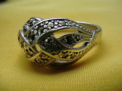Markazitos ezüst gyűrű