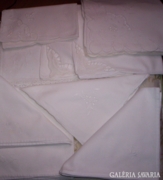 Fehér, pamut textil szalvéta egyveleg 15 db