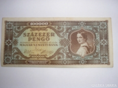100000 pengő 1945 VF