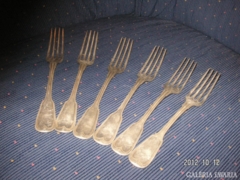 Viennese silver-plated antique forks, marked 100, marked bj for sale 6 pcs.
