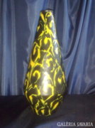 Art Deco sárga-fekete kerámia váza 31cm 