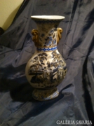 Kínai Porcelán Váza [Kék-Arany-Fekete kézi festés]