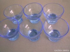 Kék szinű   üveg snapszos pohárkák