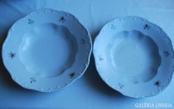Zsolnay 4 db régi kis virágos mély tányér