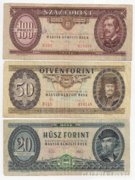 20 - 50 - 100 Forint 3 db ( 02 )