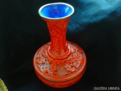 Kínai vörös  cinóber váza