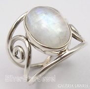 8.Szivárvány holdkő drágakő gyűrű 925-ös ezüst