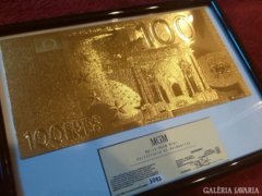 KARÁCSONYI AKCIÓ! 24 karátos arany 100 Euro bankjegy