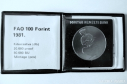 100 Forint 1981 FAO MNB tok BU UNC