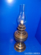 Réz petróleum lámpa tömzsi rövid üveggel
