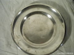 R317 G1 Nagyméretű régi alpakka monogrammos tányér