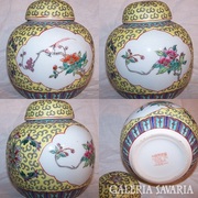 Kézzel festett,jelzett Kínai porcelán tároló edény,jar