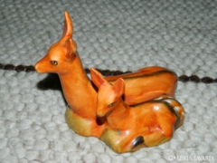 Bodrogkeresztúr ceramic deer pair