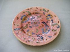 Zsolnay rózsaszín tányérka 1880