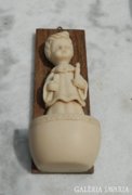 Antique putto wall holy water holder
