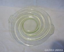 Halványzöld  kínáló tál vastag üvegből
