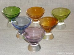 Vastagfalú színes likőrös poharak