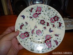 Antik Zsolnay vadrózsa mintás tányér