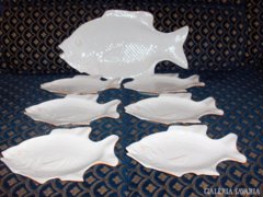 Hal formájú 1+ 6 darabos porcelán készlet
