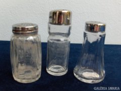 Retro asztali fűszertartó készlet üvegből - 3 db-os