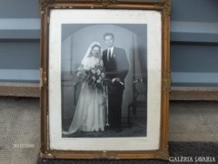 Régi esküvői fotó korhű keretben - javítandó