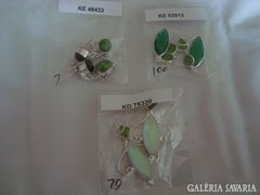 3 db ásvány fülbevaló turmalin,gránát,zöld türkiz
