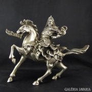 Tibeti ezüst Guan Yu császár a harci lován