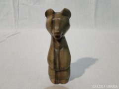 0612 Régi zsírkő medve szobor 11 cm